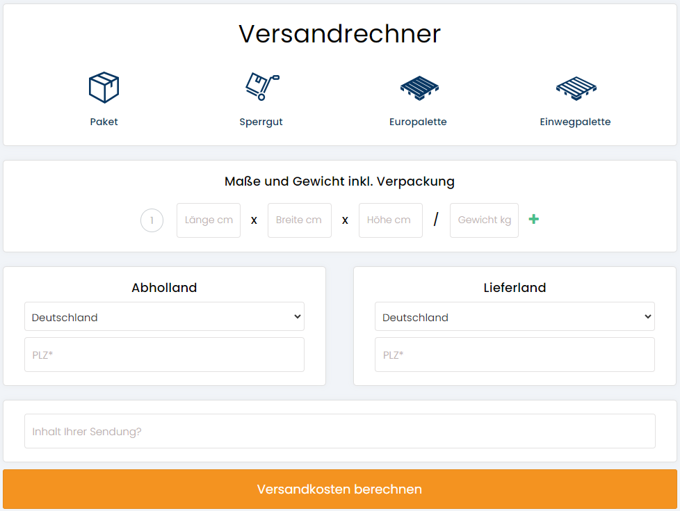 Mit Versandkostenrechner online die Versandkosten kalkulieren